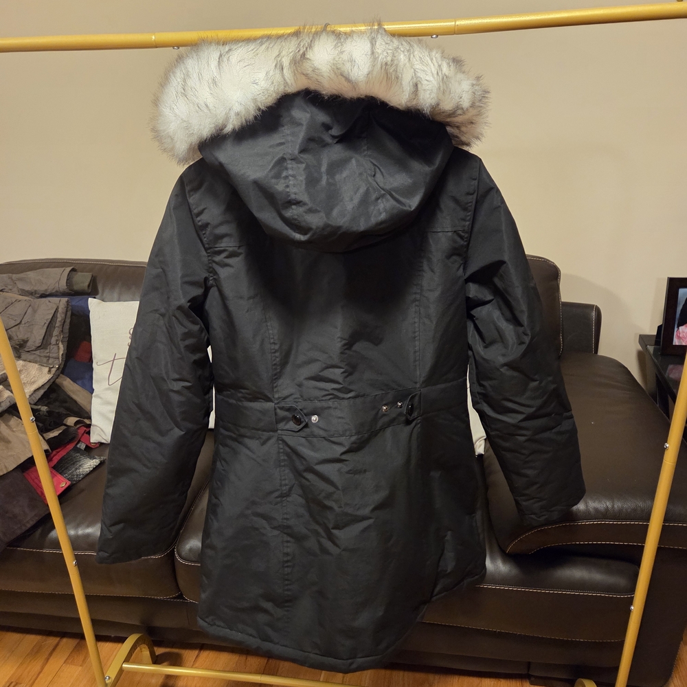 HFX Women's Black Ski Jacket with Faux Fur Hood - Picture 2 of 3
